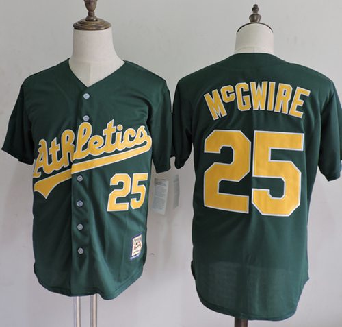 Mitchell And Ness Athletics #25 Mark McGwire Green Throwback Stitched MLB Jersey